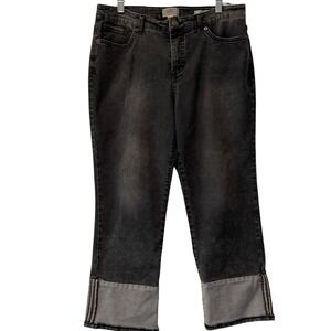 LOGO Lori Goldstein Black Women's Straight‎ Jeans 12P